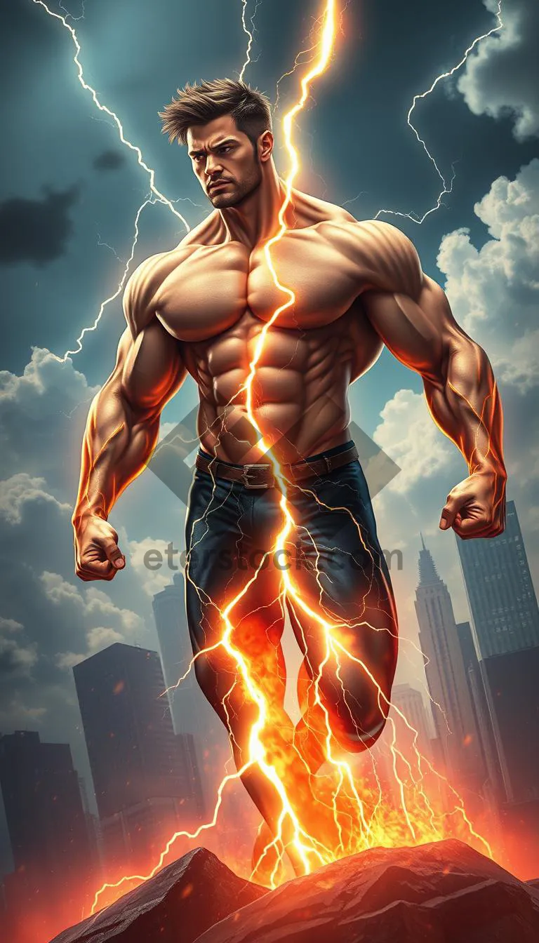 Picture of Male model showcasing muscular anatomy for science illustration.