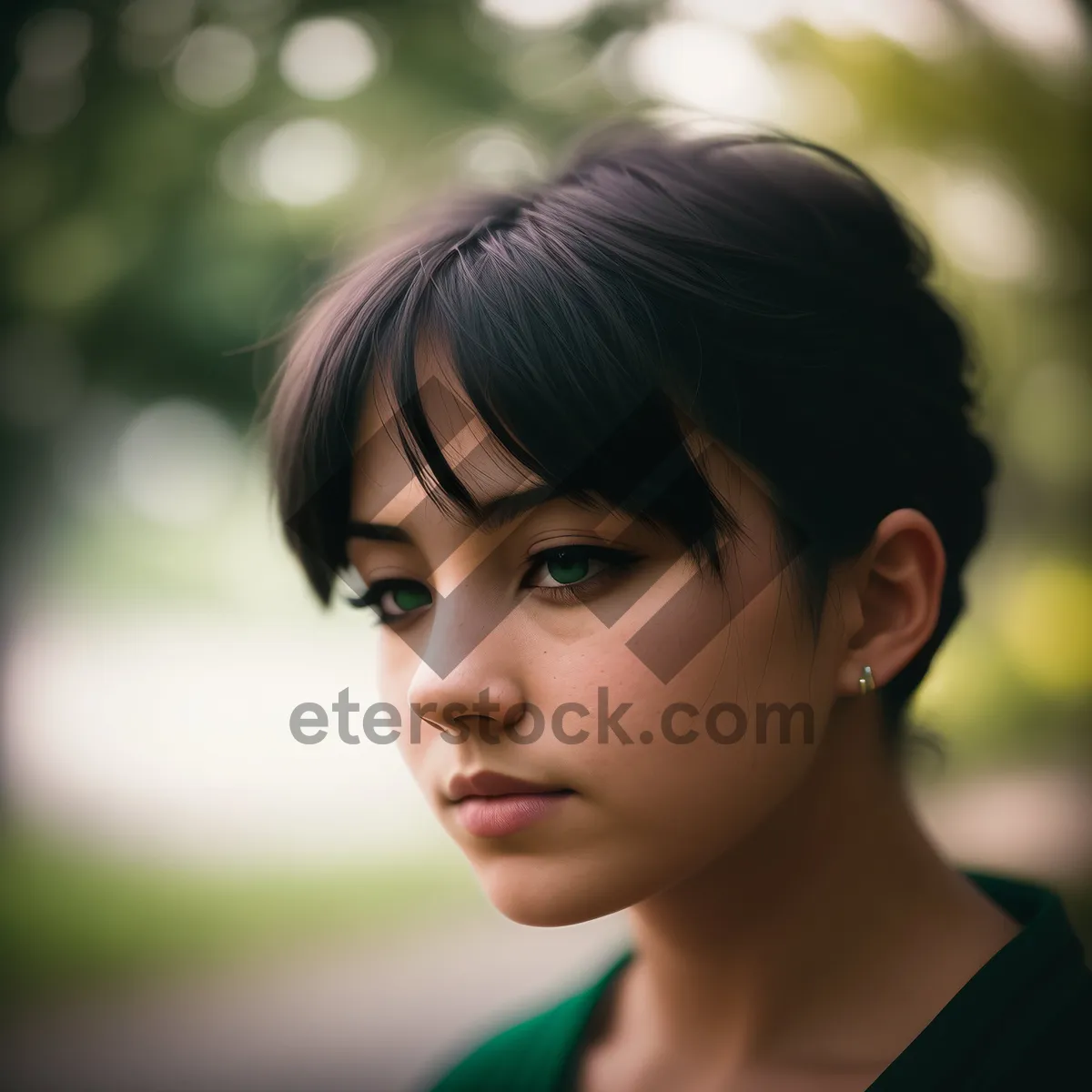 Picture of Happy Smiling Woman in the Park