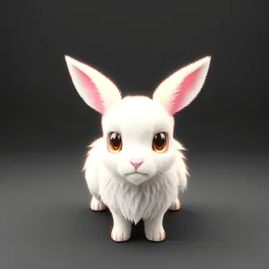 Fluffy Bunny with Adorable Ears in Studio Setting