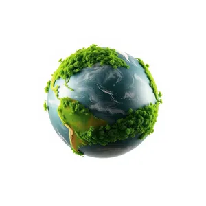 3D Glass Planet Earth Globe Map