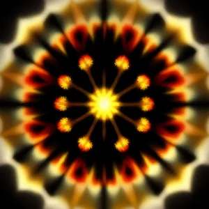 Orange Flame Bursting Sunflower Design