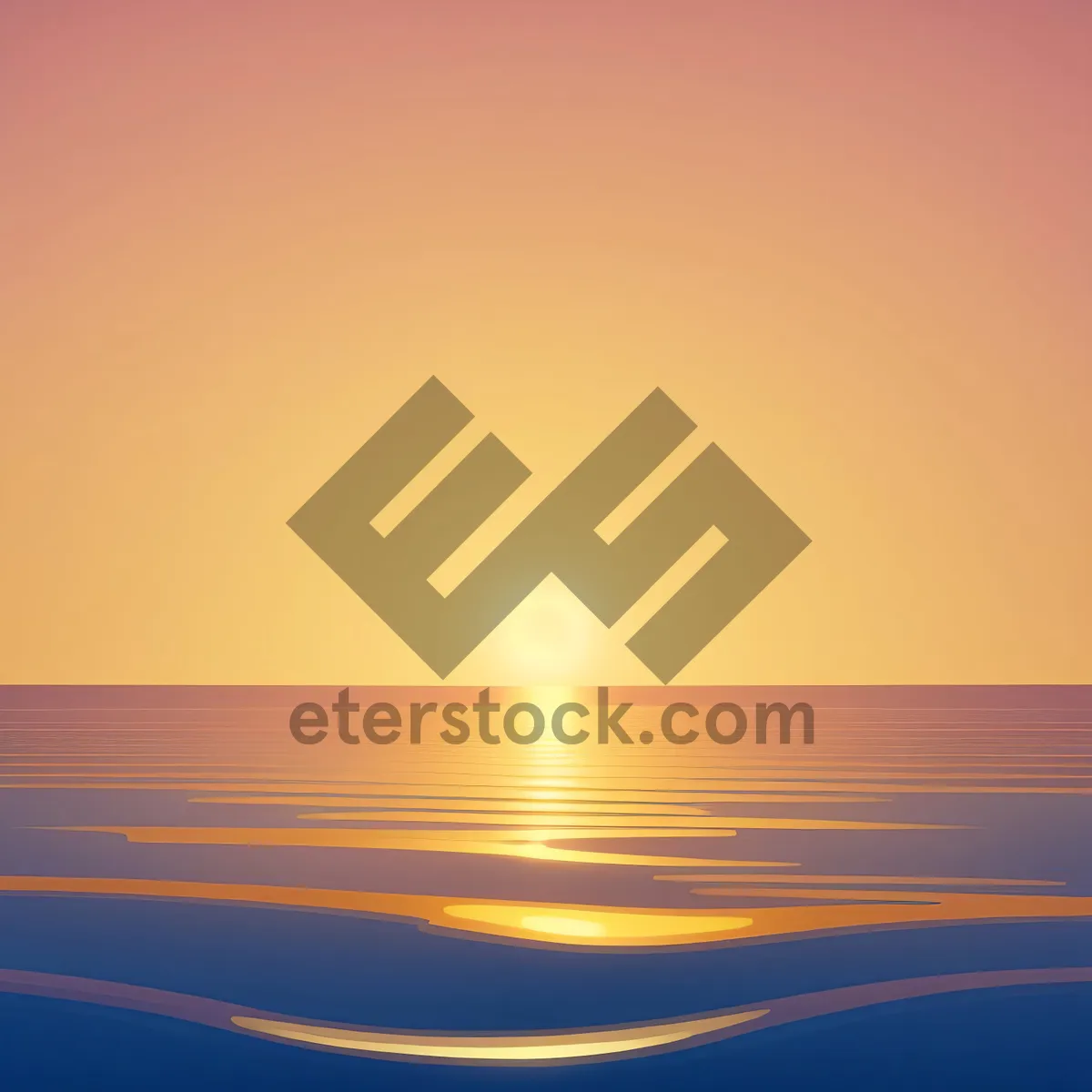 Picture of Serene Sunset over Coastal Horizon: Vibrant Seascape Wallpaper