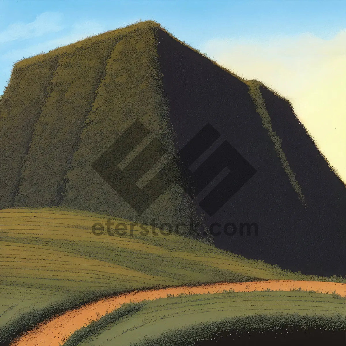Picture of Rural Mountain Landscape with Scenic Sky