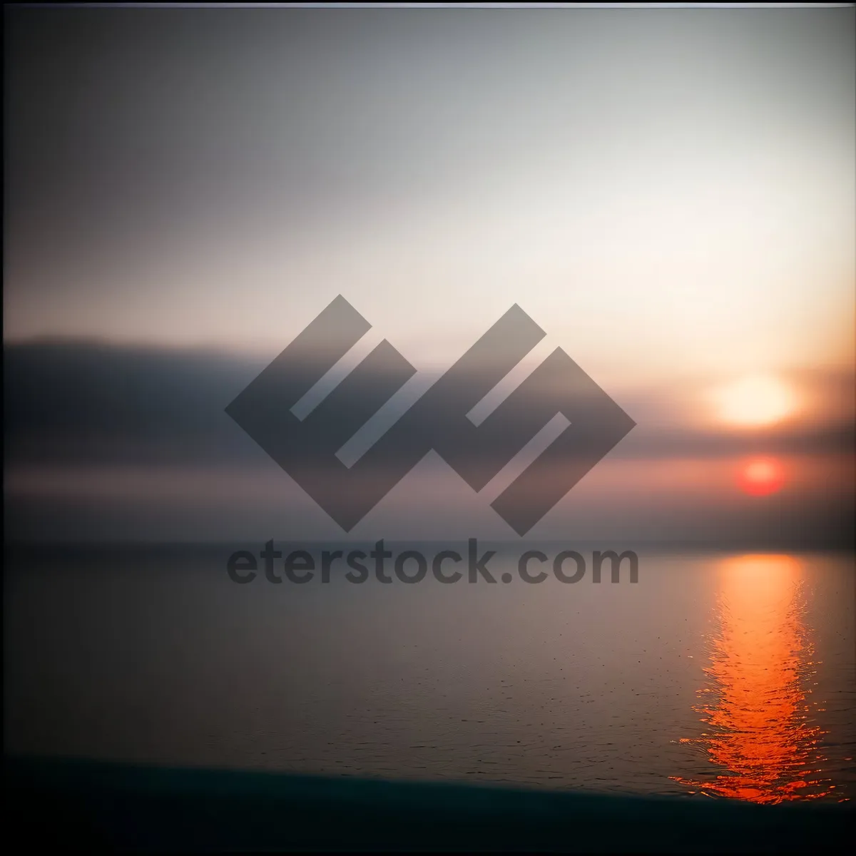 Picture of Vibrant Sunset Reflection on Ocean Horizon