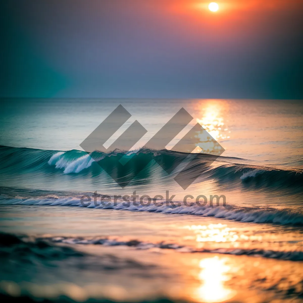 Picture of Sunset Beach Bliss: Tropical Sea Reflections at Dusk