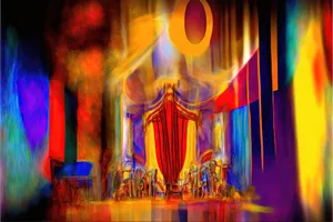 Silhouette design with theater curtain and music concept