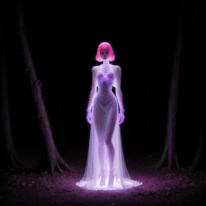 Mystic black fashion art with dancer in lighting.