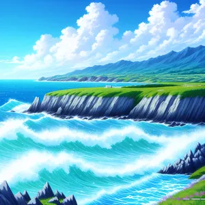 Turquoise Waves: Idyllic Seascape on Tropical Beach