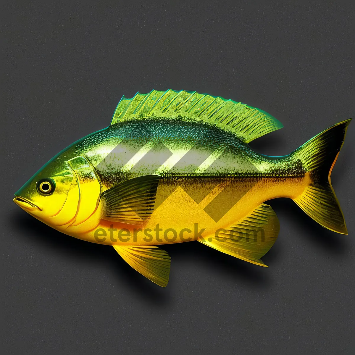 Picture of Orange Goldfish Swimming in Marine Aquarium Tank