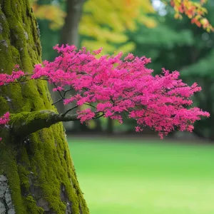 Colorful Spirea Blossom in Park