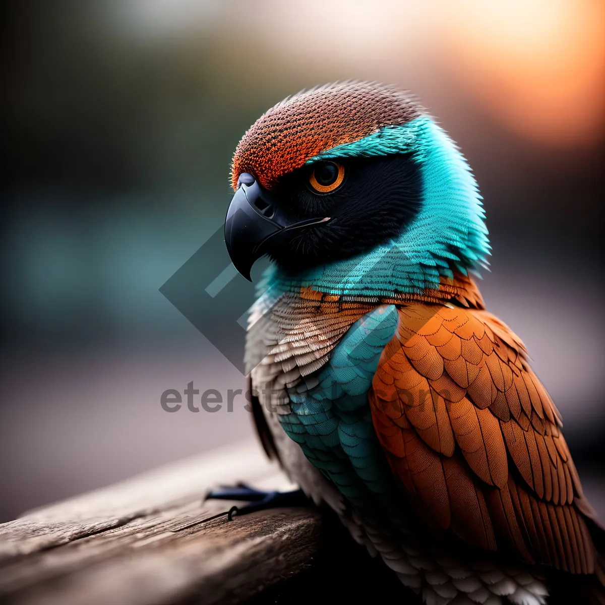 Picture of Colorful Macaw Perched on Branch