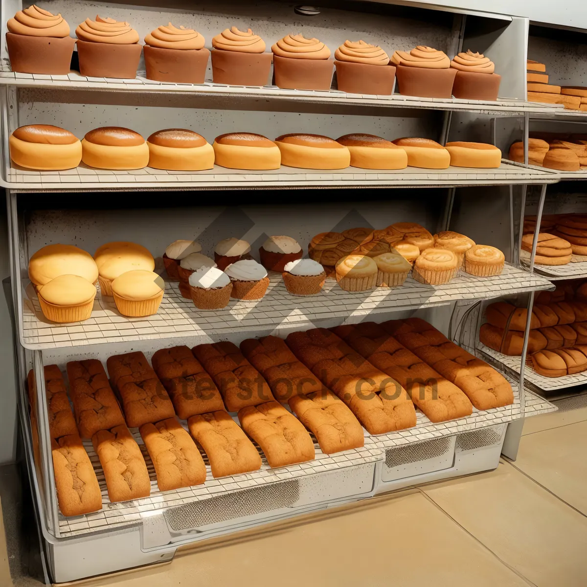 Picture of Delicious Fresh Baked Pastries in Bakery Basket