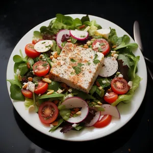 Healthy Vegetable Salad with Cheese and Nutritious Ingredients