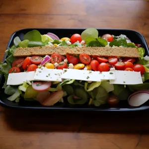 Fresh Salad Plate with Tasty Vegetables and Cheese
