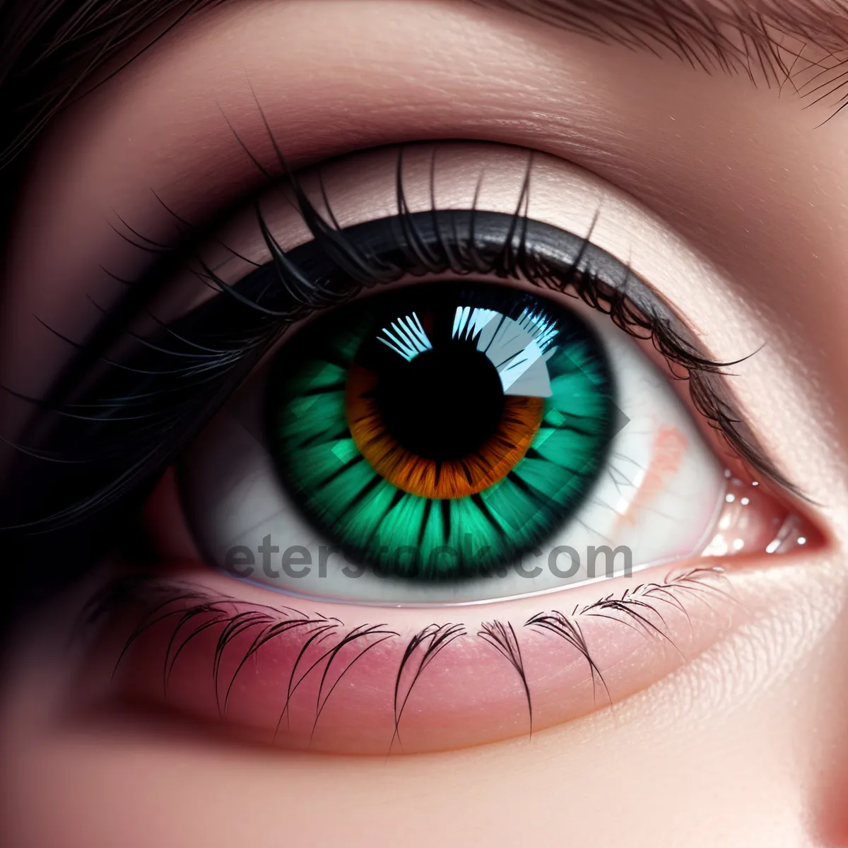 Picture of Brilliant Iris: Captivating Close-up of Human Eye