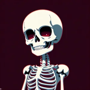 Spooky Skeleton Head: Frightening Cartoon Skull Sculpture