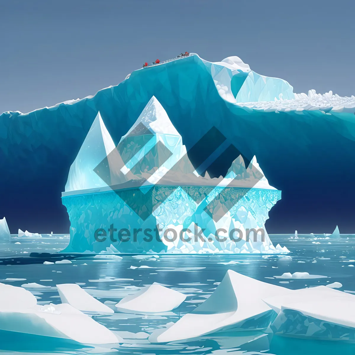 Picture of Turquoise Glacier Reflection on Icy Waters