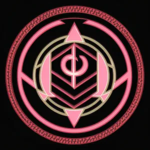 Golden Floral Heraldry Banner Icon