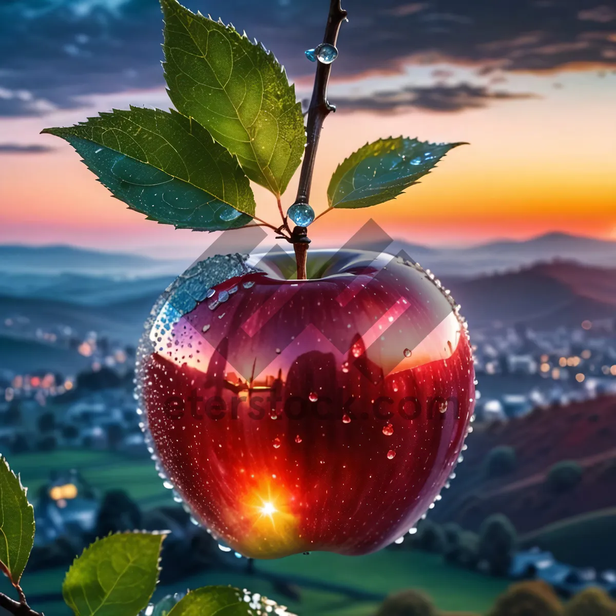 Picture of Fresh, healthy red delicious apple for holiday snacking.