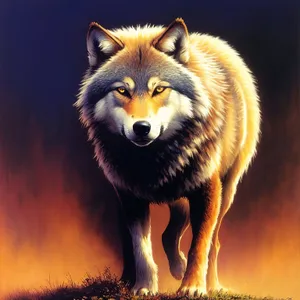 Wild Canine Predator - Majestic Timber Wolf in the Wilderness