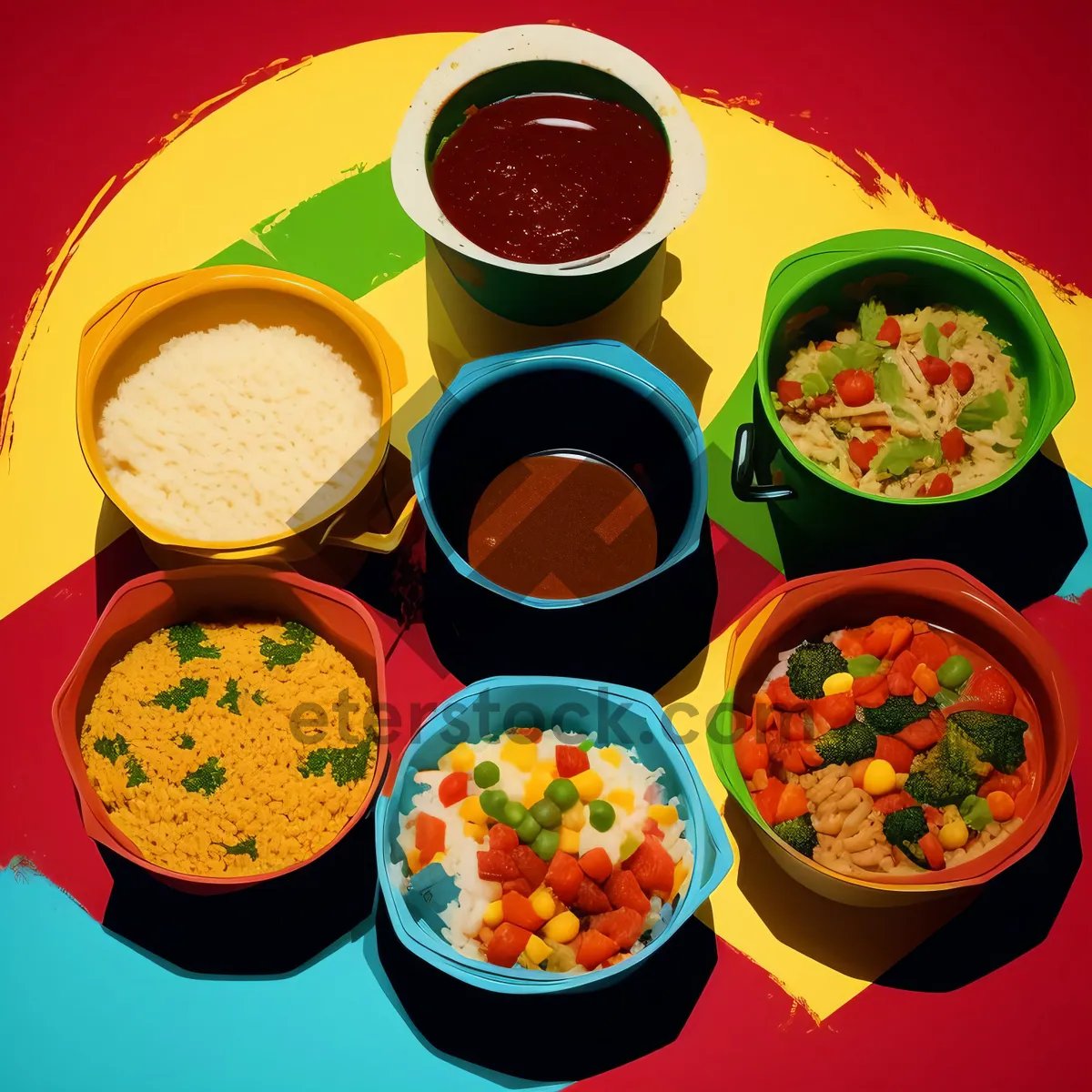 Picture of Healthy Gourmet Vegetable Bowl with Fresh Sauce