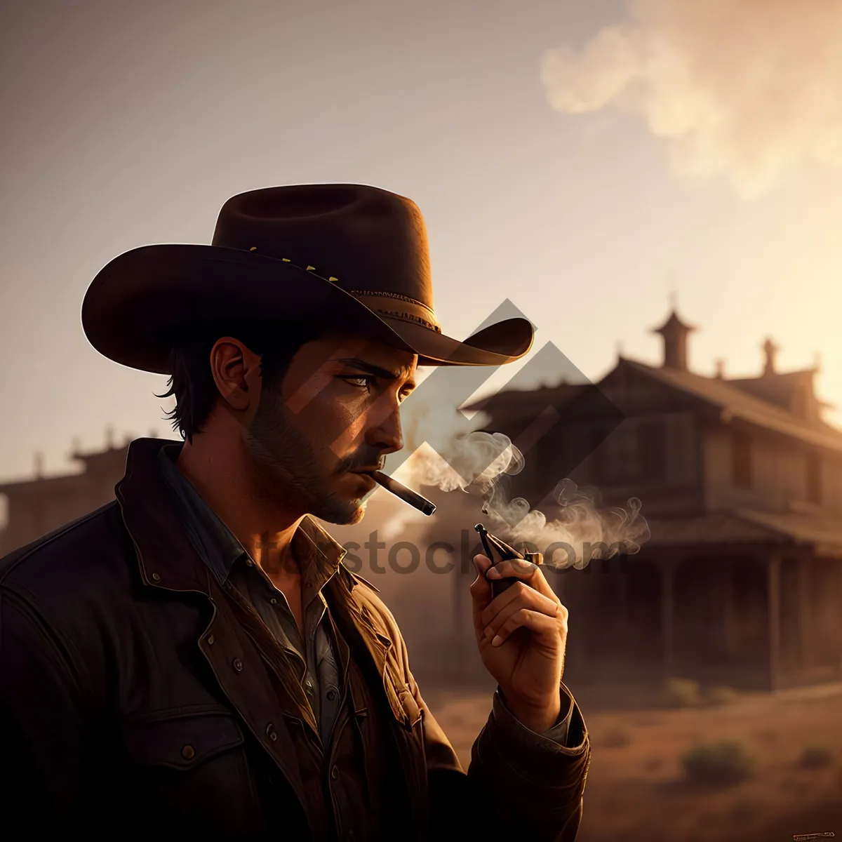 Picture of Stylish Cowboy Hat Portrait