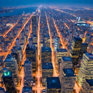 Modern Skyline: Business Hub At Night