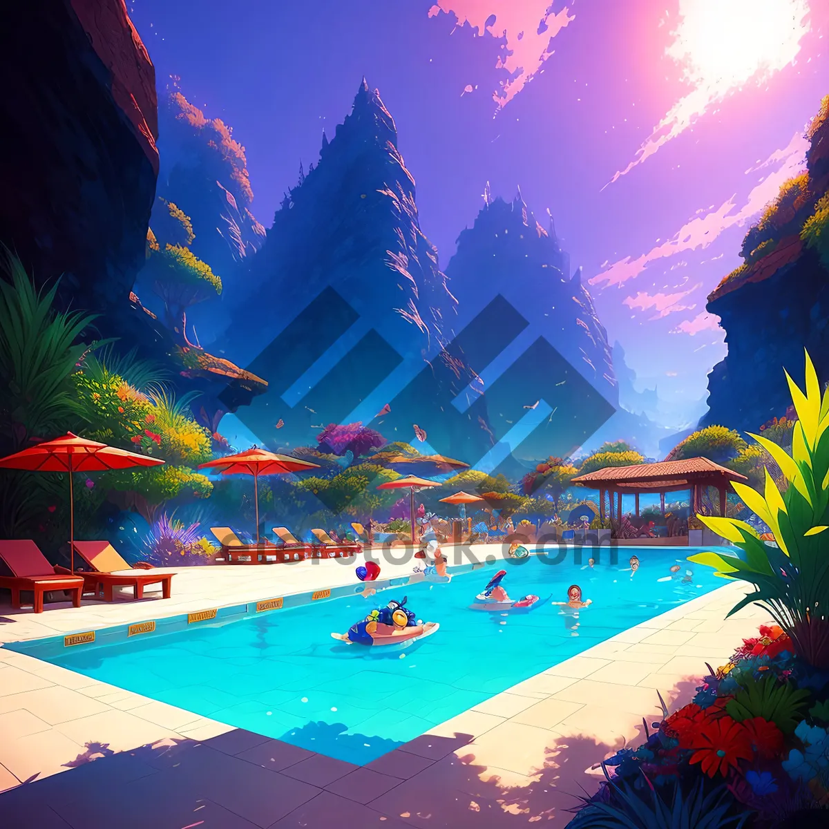 Picture of Serene Summer Beach Retreat at Tropical Island Resort