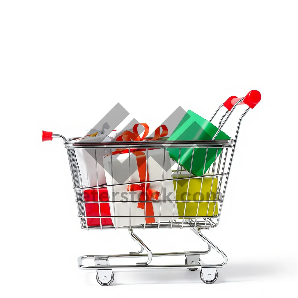 Picture of 3D shopping cart for online commerce.