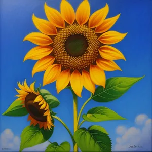 Vibrant Sunflower Blossom in Sunny Garden Field