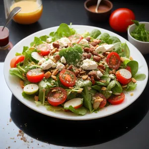 Fresh Salad Plate with Gourmet Vegetables and Cheese