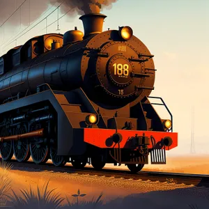 Vintage Steam-Powered Locomotive on Railroad Tracks