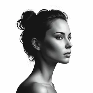 Attractive lady with stylish makeup and sensual pose.