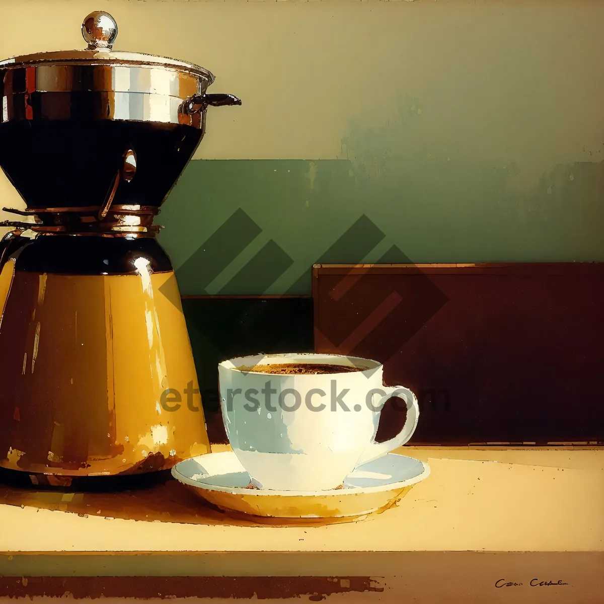 Picture of Morning Brew: Classic Coffee Pot and Cup