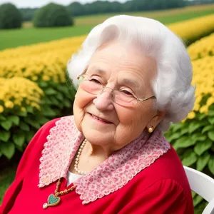 Happy elderly couple smiling in the park