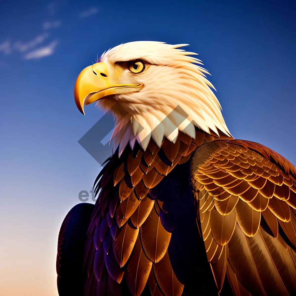 Picture of Bald Eagle with piercing yellow eyes