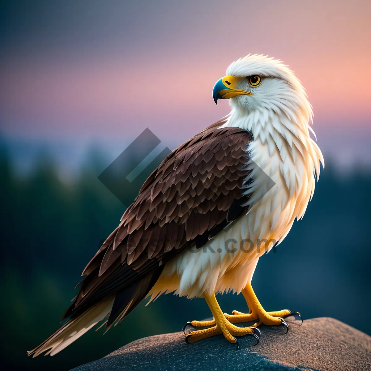Picture of Bald Eagle soaring with fierce gaze