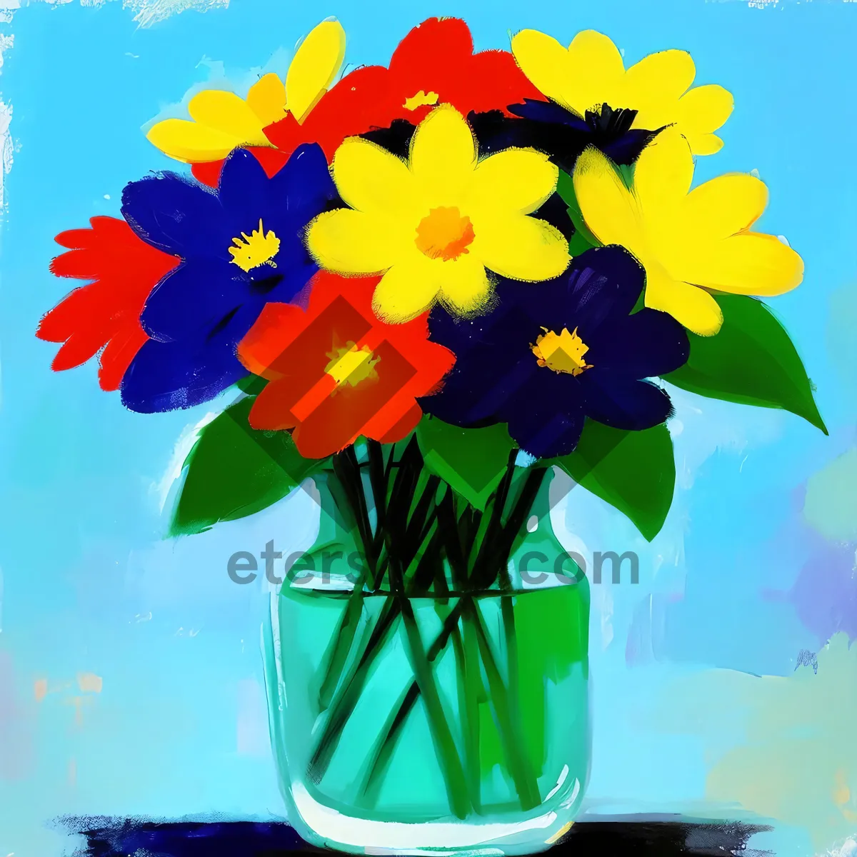 Picture of Vibrant Spring Blossoms: A Colorful Floral Bouquet