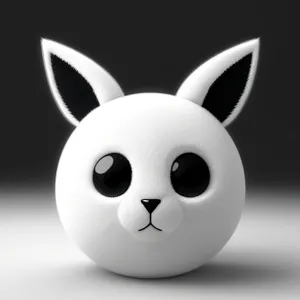 Happy Bunny: 3D Cartoon Icon with Cute Smile