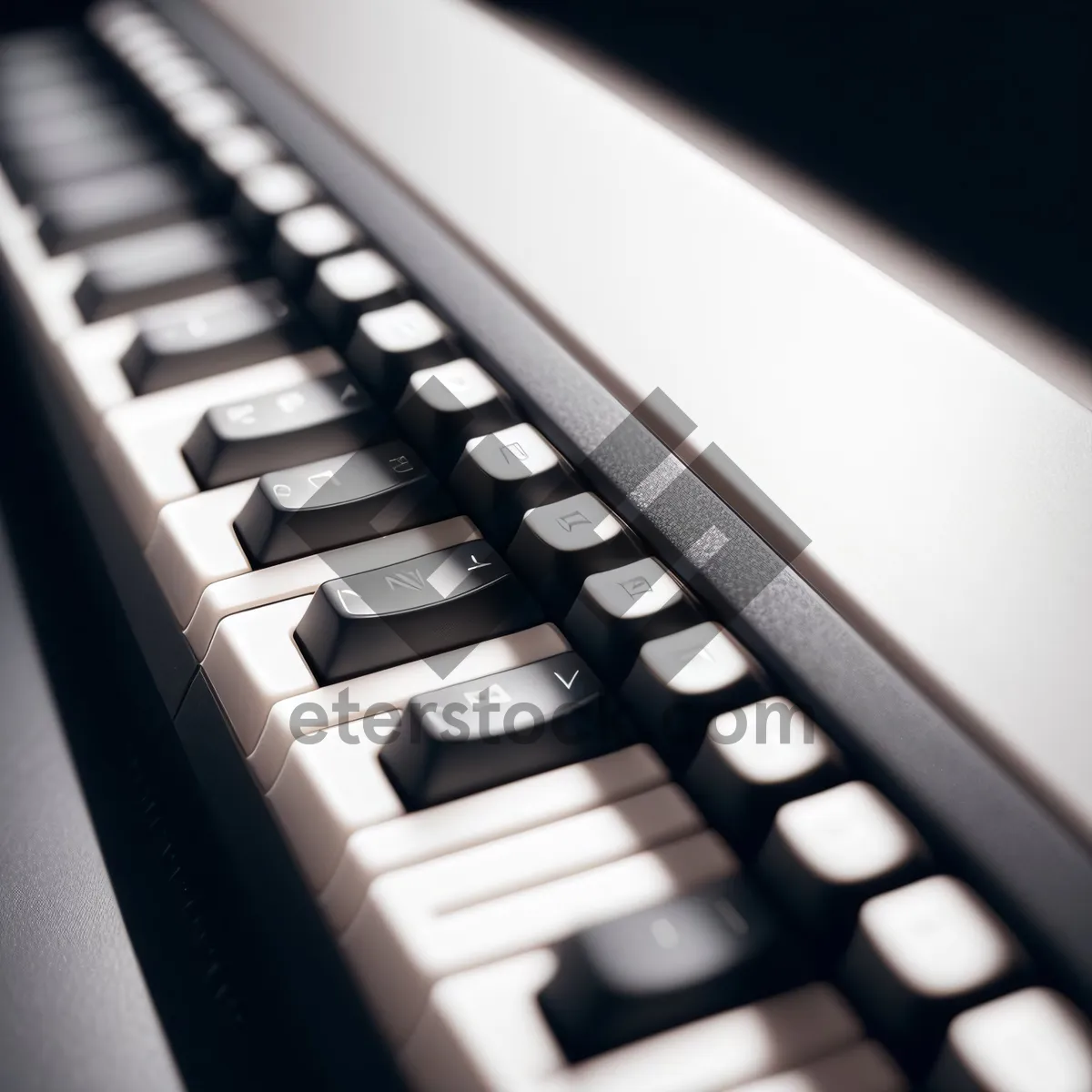 Picture of Modern Computer Keyboard with Close-Up of Buttons
