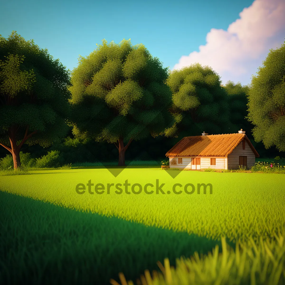 Picture of Bountiful Summer Rapeseed Field Under Sunny Skies