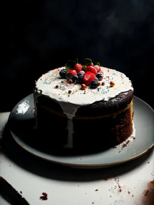 Delicious Berry Chocolate Cake with Fresh Fruit Topping