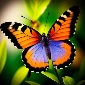 Vibrant Monarch Butterfly in Blossoming Garden