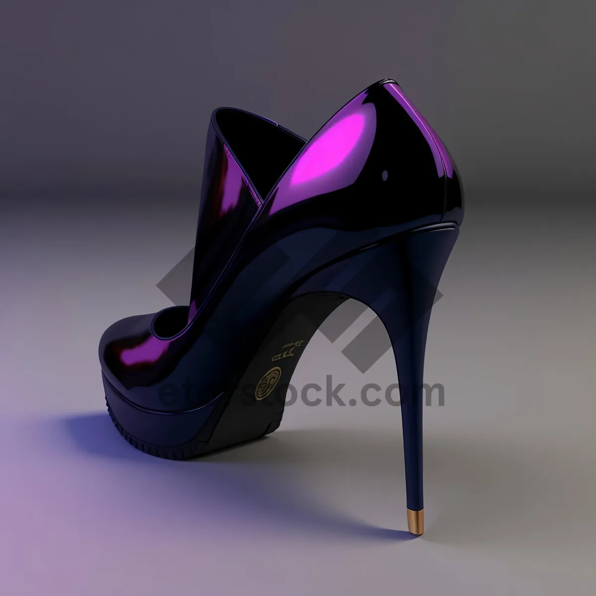 Picture of Black Leather Stiletto Heels - Fashionable Footwear for Elegance