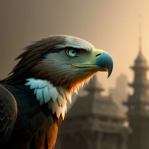 Wild Hunter: Majestic Bald Eagle Soaring with Sharp Gaze