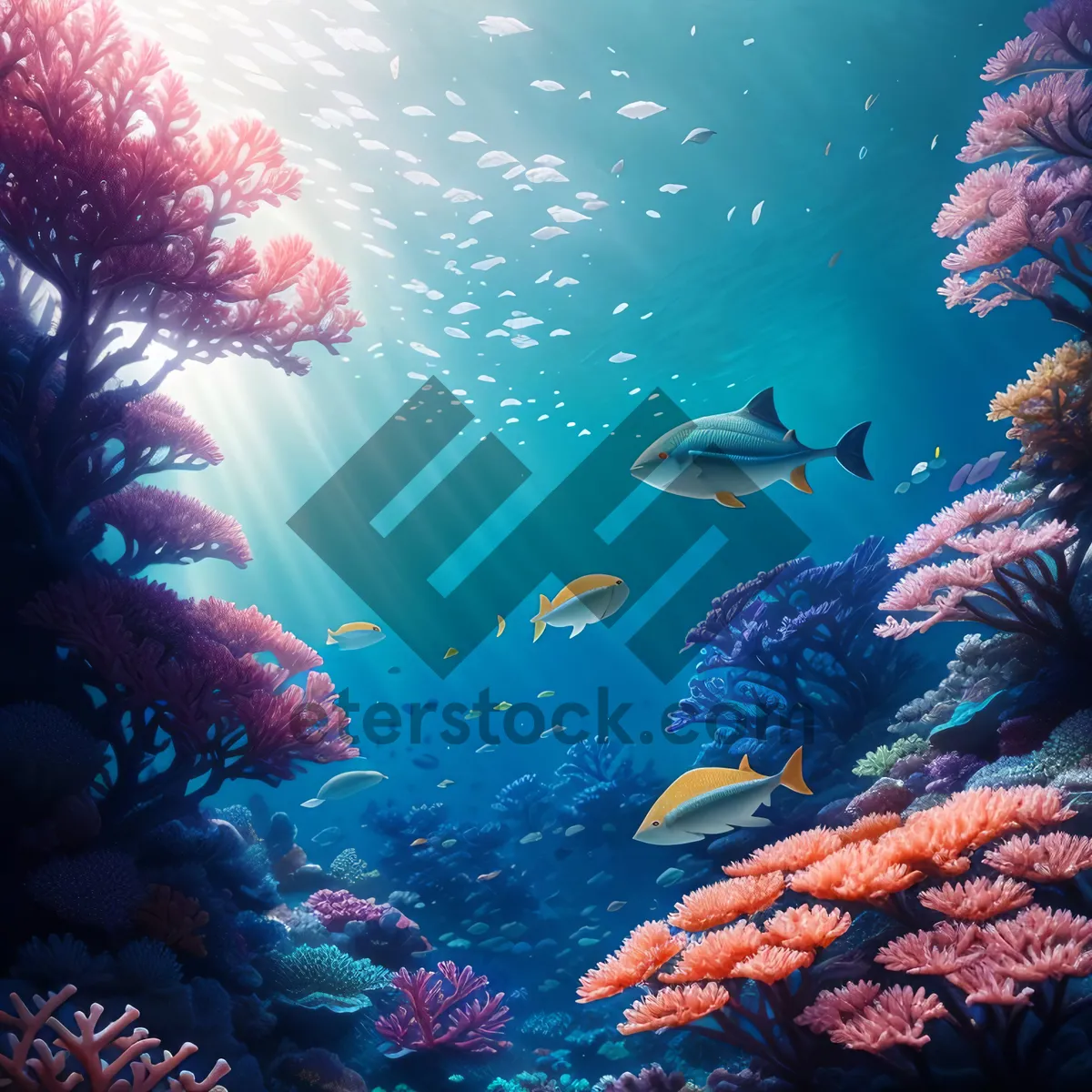 Picture of Colorful Coral Reef Underwater Marine Life