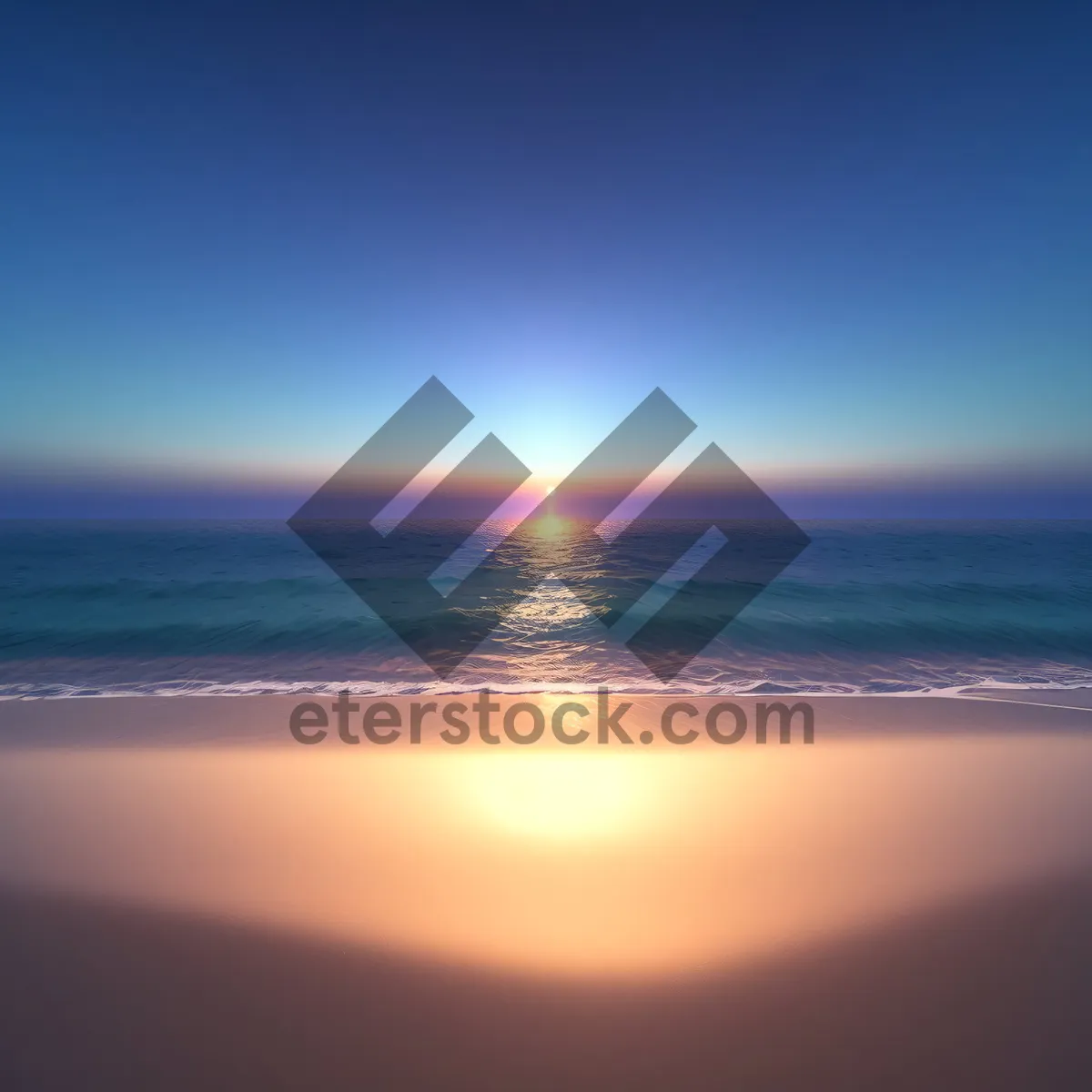 Picture of Vibrant Sunset Over Tranquil Tropical Beach