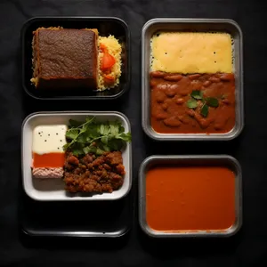 Gourmet Chicken Rice Dish with Fresh Vegetables and Sauce