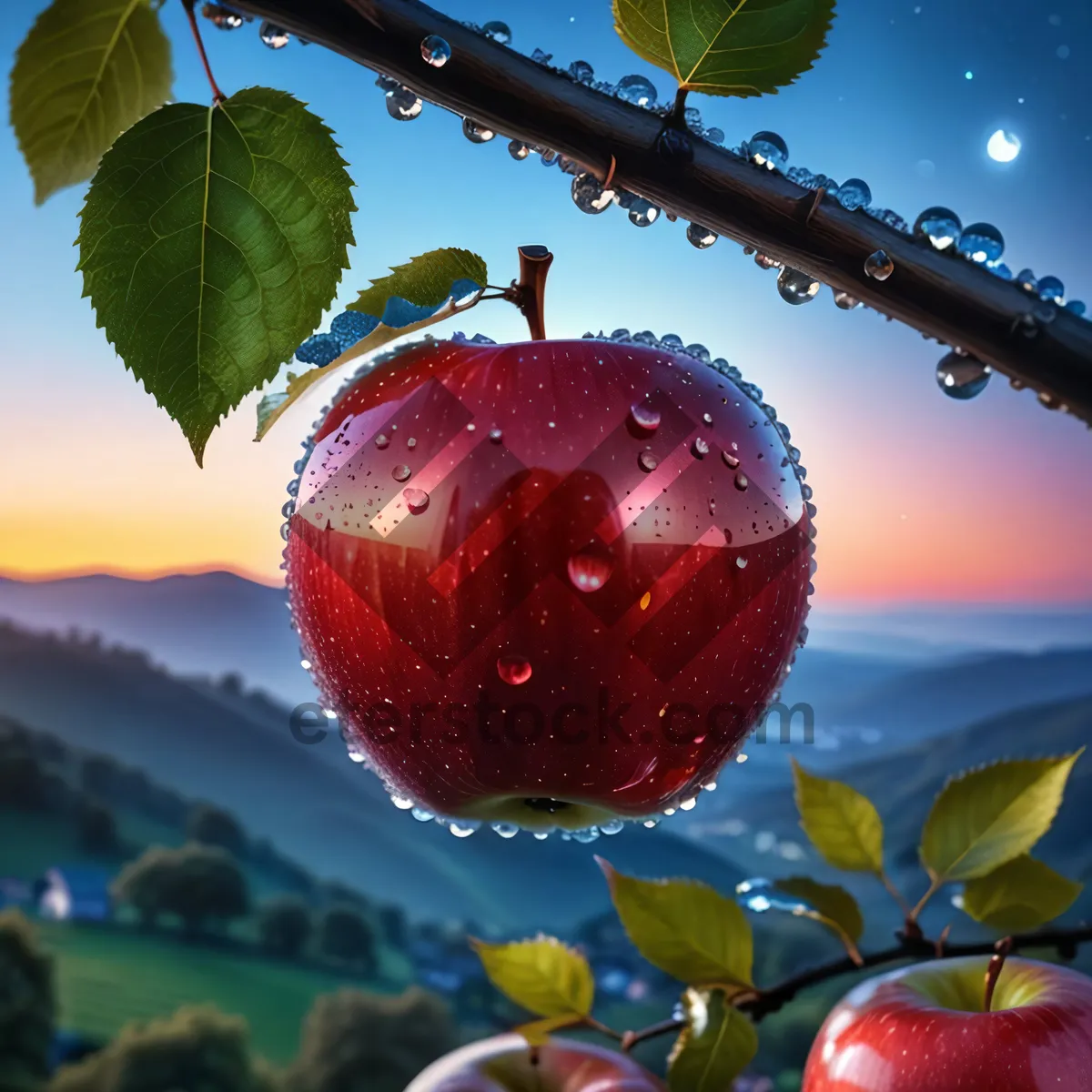 Picture of Organic Cherry and Apple Dessert with Berries