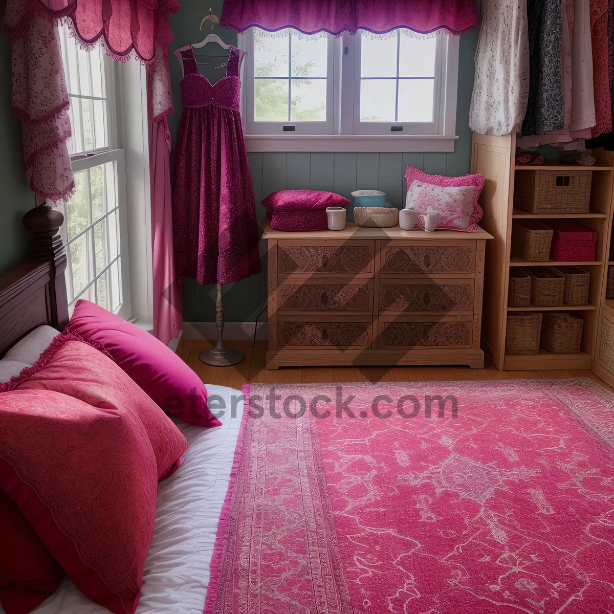 Picture of Cozy bedroom with modern furniture and elegant decor